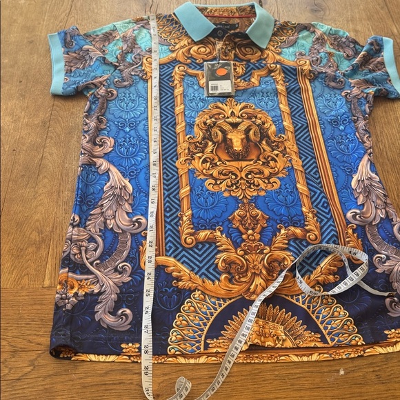 BARABAS Men's Luxury Greek Printed Floral polo - Picture 5 of 6